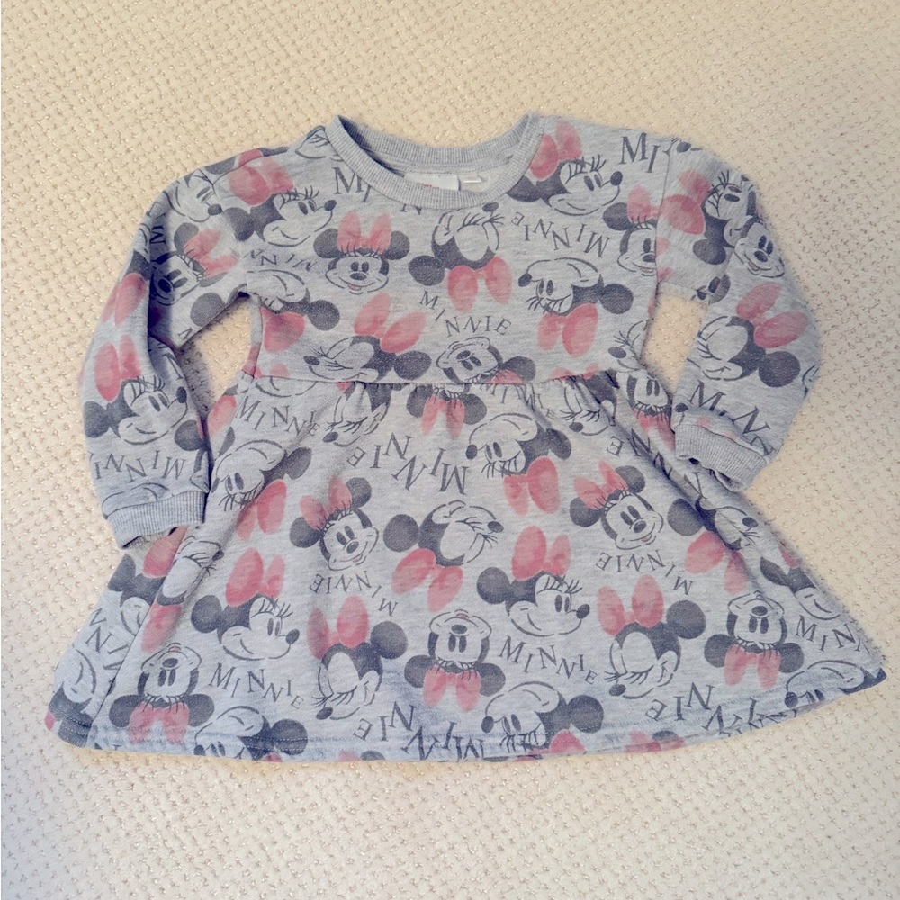 Disney Minnie Mouse Gray and Pink Dress 4T Dress